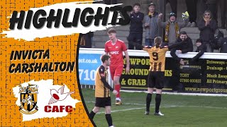 Highlights  Folkestone Invicta 33 Carshalton Athletic  Isthmian Premier Division [upl. by Elbring]