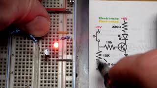 Pull down resistor used with NPN Bipolar Junction Transistor BJT switch circuit by Electronzap [upl. by Rimhsak241]