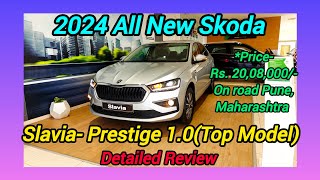 2024 All New Skoda  Slavia  Prestige Top Model  10 Automatic  Detailed Review 😊 [upl. by Goldin]