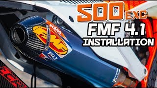 FMF Factory 41 RCT Installation  Supermoto Upgrades 500 EXC [upl. by Ruffina]