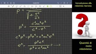 Quantità di moto relativistica [upl. by Batchelor]