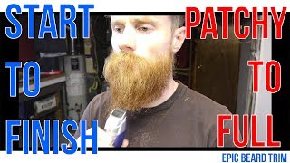 PATCHY to FULL Beard Trim  START to FINISH  How I Cut amp Groomed my YEARD for BIG Gains [upl. by Nileek]