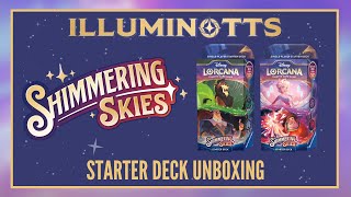 Disney Lorcana Shimmering Skies Starter Deck unboxing [upl. by Rebah]