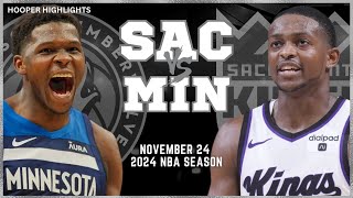 Sacramento Kings vs Minnesota Timberwolves Full Game Highlights  Nov 24  2024 NBA Season [upl. by Irving]