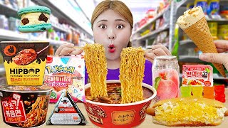 Korean Convenience Store Food Mukbang CVS EATING SHOW by HIU 하이유 [upl. by Llenel421]