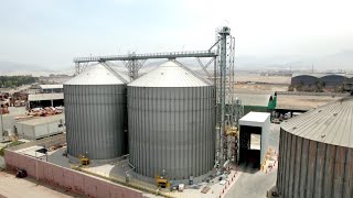 Montaje electromecánico de silos metálicos para almacenaje de maíz  Lima Perú [upl. by Notsreik]