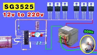 How to make a Powerful Inverter using IRFz44 Mosfet amp SG3525 12v 220v Inverter [upl. by Licec660]