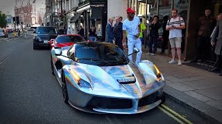 Arsenal football player Aubameyang driving his £3 Million LaFerrari in Central London [upl. by Vorfeld23]