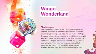 Wingo Wonderland  A game of skill thrill and entertainment [upl. by Joo5]