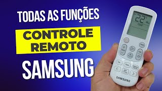 Todas as funções do controle remoto do Ar condicionado Samsung Wind free [upl. by Ardnuahs]