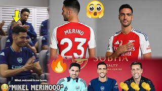 😳BREAKING‼️Mikel Merino ANNOUNCED As Arsenal Player Meets Mikel Arteta amp New Teammate [upl. by Ettenad203]