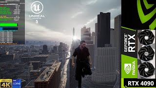 Unreal Engine 5 Matrix Awakens Neo Demo DLSS 4K  RTX 4090  i9 13900K 6GHz [upl. by Arytas]