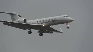 GULFSTREAM G550 T733SL LANDING AT FARNBOROUGHEGLF UK 2112024 [upl. by Odinevneib949]