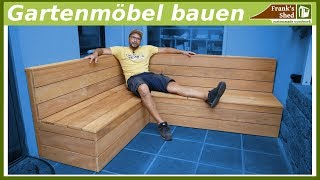 Gartenmöbel aus Holz bauen  Sitzbank für Terrasse selber bauen  DIY [upl. by Gettings]