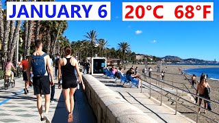 MALAGA PROMENADE LOVELY WALK JANUARY 2024 SPAIN [upl. by Ruford]