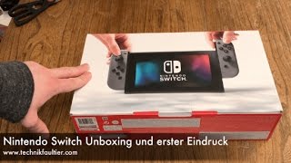 Nintendo Switch Unboxing und erster Eindruck [upl. by Cosenza215]