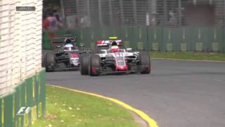 F1 Crash Alonso and Gutierrez Melbourne GP 2016 Super SloMo [upl. by Eittap173]