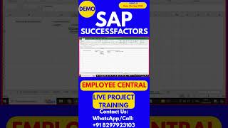 SAP SuccessFactors Employee Central Training Video 13 21 Sep 2024 sapsuccessfactorstraining [upl. by Husch]