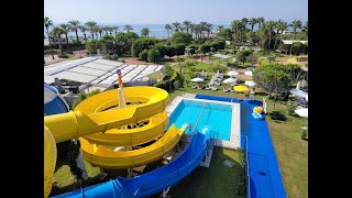 MIRACLE RESORT LARA ANTALYA HOTEL TOUR RESTAURANT BUFFET WATER SLIDES [upl. by Ylecic289]