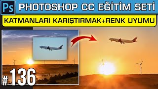 136 İki Fotoğrafı İç İçe Eklemek ve Renk Uyumu  Karıştırma  Auto Blend Layers  Photoshop [upl. by Durwood753]