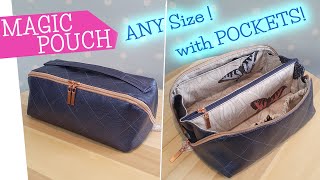 Magic Pouch nähen mit Innentaschen in Wunschgröße  Wide open Pouch Pockets  Nähanleitung mommymade [upl. by Nebeur]