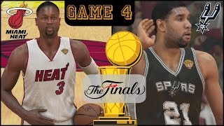 2014 NBA Finals Heat vs Spurs  Game 4 Sim NBA 2K14 PS4 [upl. by Artaed]