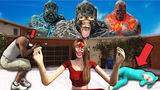 Lava God Franklin Shinchan Made a House on Lava God Mouth with Kamla Indian Ghost in GTA 5 [upl. by Seton9]