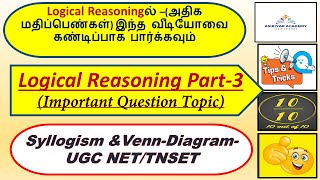 Logical ReasoningPart 3SyllogismMost Important TopicsClear ExplanationsUGC NETTNSET PAPER1 [upl. by Argyres]