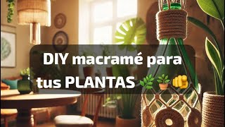 DIY 🧵 Macramé para colgar botellas 🍾 o macetas 🪴 para tus plantas 🌿 muy fácil y simple 👌😉 [upl. by Ettener]