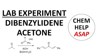 synthesis of dibenzylideneacetone dba  laboratory experiment [upl. by Balsam515]