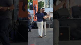 Bailando salsa en la calle Portland Oregon [upl. by Newnorb]