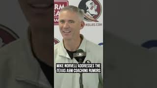 Mike Norvell addresses Texas AampM Coaching Rumors FSU FSUFootball FloridaState [upl. by Inanak]