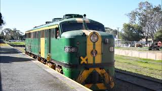 SteamRanger Heritage Railway Hi Rail Diesel Loco 958 and RedHen RailCars 435 412 and 334 160623 [upl. by Kcirderf299]