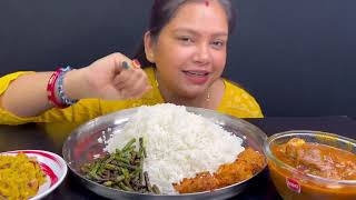 Bigbites Eating Rice With Spicy Egg Curry Dal Makha Fish egg Pakora ।। [upl. by Revell]