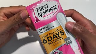 First Response Pregnancy Test Review [upl. by Atilrep251]