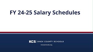 KCS Budget and Salary Schedules  FY 2425 [upl. by Etnod761]