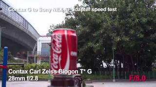 DEO Contax G to Sony NEX Adapterbeta AF speed Test  28mm [upl. by Siclari]