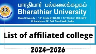 Bharathiar University affiliated colleges 1402024 2025 video [upl. by Beore]