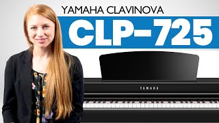 Yamaha Clavinova CLP725 Digital Piano  Review and Playing Demo by Jenna from Popplers Music [upl. by Oriole]