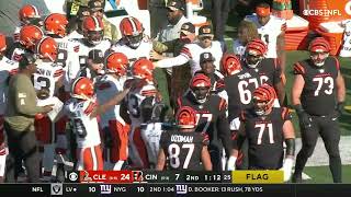 Browns amp Bengals FIGHT After Hit on Joe Burrow [upl. by Aicnorev485]