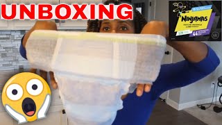 UNBOXING Pampers NEW Nighttime Pants NINJAMAS Disposable Pants For Older Kids [upl. by Joacimah772]