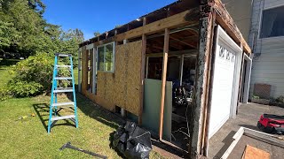 Carport deck repair with new aluminum hand railing and glass panels [upl. by Westmoreland]