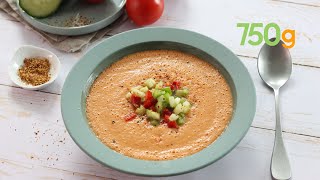 Recette du gaspacho andalou facile et rapide  750g [upl. by Yoreel]