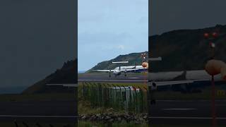 Dash 8  Q200 Takeoff from Lajes Terceira island Azores [upl. by Enomys]