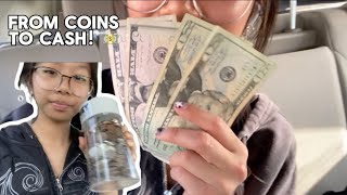 using the coinstar machine coins to cash 💵⭐️ [upl. by Ahusoj151]