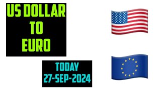 1 USD to EUR  Convert US Dollar to Euro Foreign Currency Exchange Rates Today 27 SEPTEMBER 2024 [upl. by Kristy]