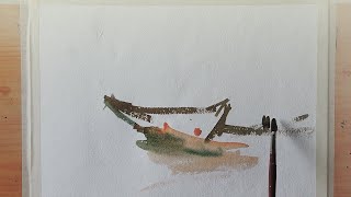 watercolor painting tutorial  beginners landscape painting [upl. by Feodora516]