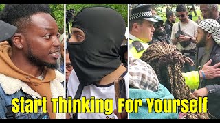 Speakers Corner  Scraps Is Trying To Stop GodLogic Talking To A Young Muslim Police Pull Him Away [upl. by Adnohral]