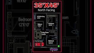 quot35x45 North Facing Floor Plan  Perfect Small Plot Design amp Vastu Compliantquot [upl. by Bentlee]