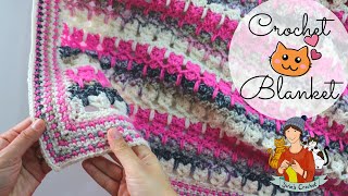 Crochet Cat Blanket  Beginner Friendly Tutorial [upl. by Rabbaj]